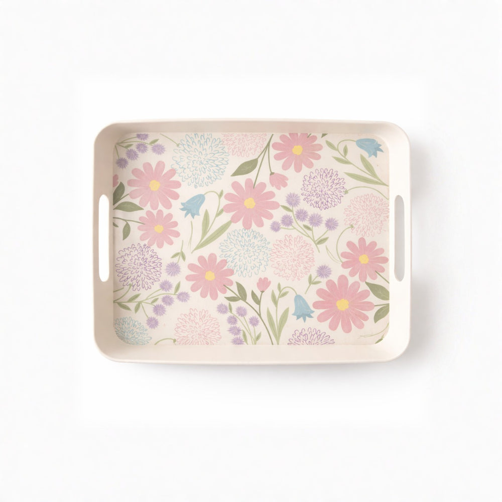 In Bloom Easter Bamboo Serving Tray 13in - PASTEL POSY